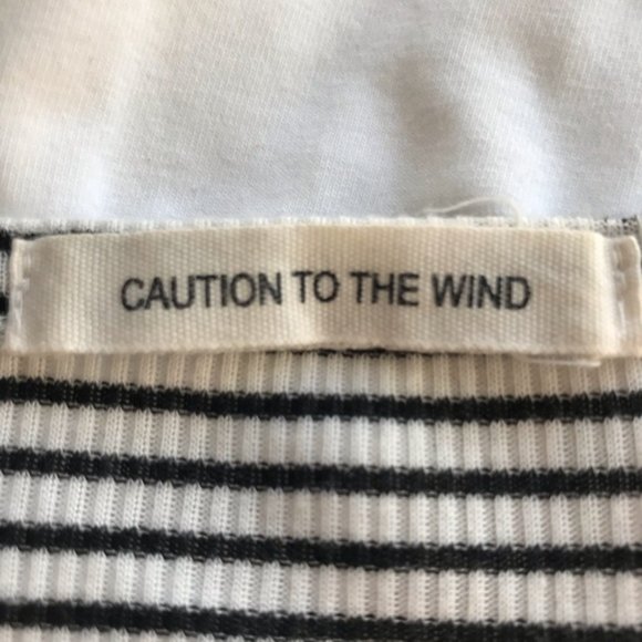 Caution To The Wind Knotted Striped Tank sz L - Picture 4 of 5